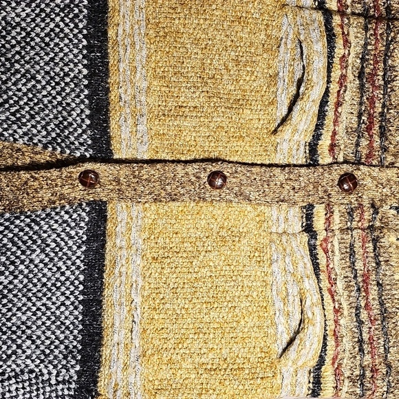 Womens The Normal Brand Anthropologie Yellow and Brown Knit Cardigan Small - Picture 3 of 9
